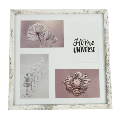 Cadre photo 4 passe-partout badigeonné 10 x 15 cm | 6 pièces