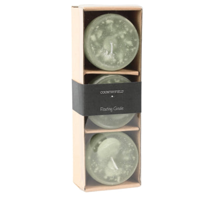 Countryfield bougie flottante bollie vert clair 7 cm lot de 3 | 12 pièces