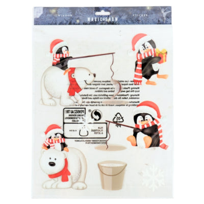 Autocollant de fenêtre pingouins 34,5 cm | 48 pièces
