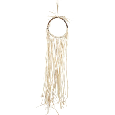 Décoration murale raphia rotin cercle 70 cm | 18 pièces