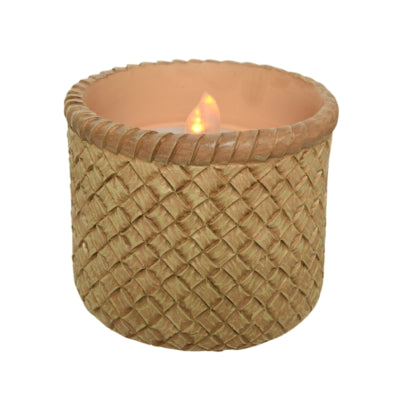 Bougie solaire LED effet flamme marron 10 x 8 cm | 12 pièces