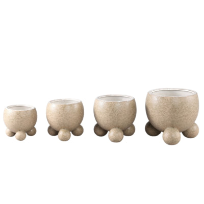 Ptmd pot de fleur malinda l crème 17 cm | 6 pièces