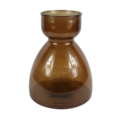 Vase verre recyclé marron 34 cm | 2 pièces