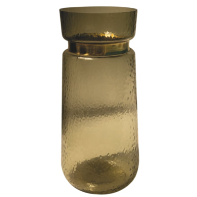 Ptmd vase quilio en forme de verre marron 30 cm | 2 pièces