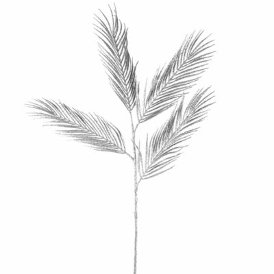 Countryfield feuille artificielle palma argent pailleté 111 cm | 6 pièces