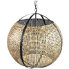 Ptmd lampe suspendue bayu noir beige 55 cm | 2 pièces