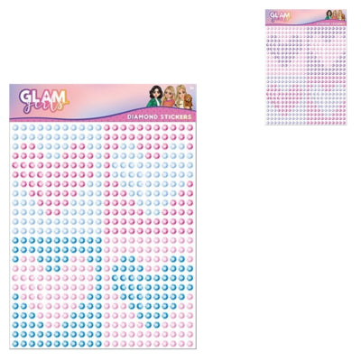 Craft Universe Glam Girls Autocollants Diamant A5 2 Assortis | 24 pièces
