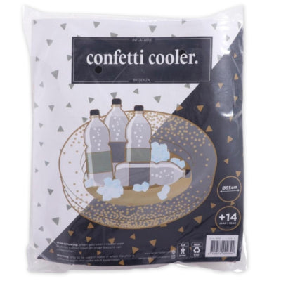 Porte-gobelet gonflable Senza doré 55 cm | 6 pièces