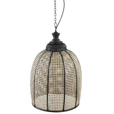 Ptmd lampe suspendue bayu noir beige 60 cm | 2 pièces