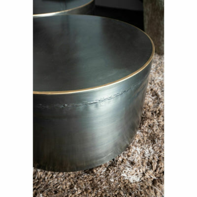 Ptmd table d'appoint georgy métal 80 cm lot de 2