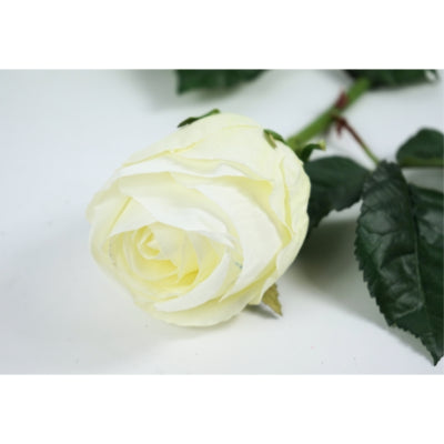 Fleur artificielle rose soie blanc 59 cm | 12 pièces