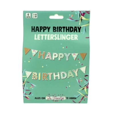 D.p. guirlande de lettres d'usine joyeux anniversaire 4 mètres | 12 pièces