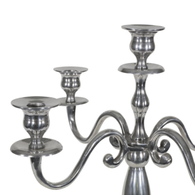 Bougeoir classique en aluminium argenté 144 cm | 2 pièces