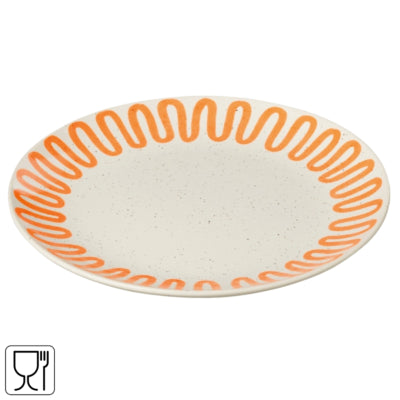 Assiette J-line courbe orange 22 cm | 12 pièces