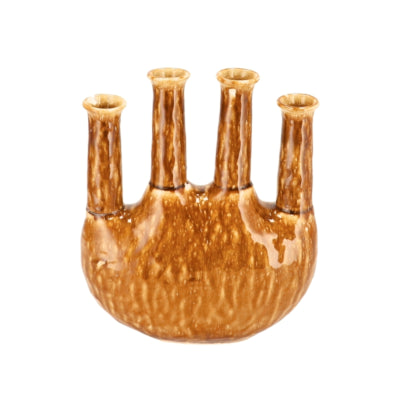 Vase Daan en bois courbé Inga Jahra marron 26 cm | 4 pièces