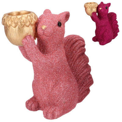 Daan bol en bois courbé Jingle écureuil debout rose 21 cm 2 assortis | 6 pièces