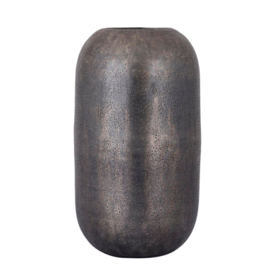 Ptmd vase yourne m aluminium gris 30 cm | 8 pièces