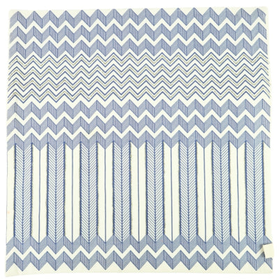 Housse de coussin commerce équitable graphique bleu 45 x 45 cm | 12 pièces