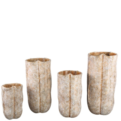 Ptmd pot de fleur roddie high s crème 40 cm | 2 pièces