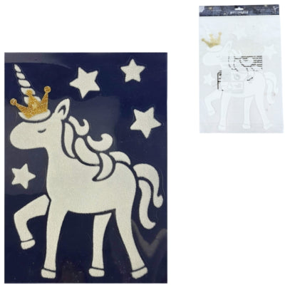 Autocollant de fenêtre licorne 40 cm | 24 pièces