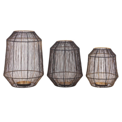 Ptmd lanterne justy m noir couleur or 32 cm | 2 pièces
