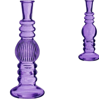 Vase bougeoir Florence violet 23 cm 2 assortis | 24 pièces
