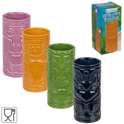 Tasse tiki Out of the blue 250 ml 4 assortis | 12 pièces