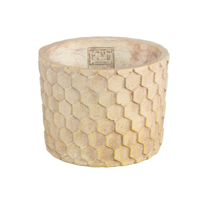 Ptmd pot de fleur colons nid d'abeille crème m 14 cm | 8 pièces