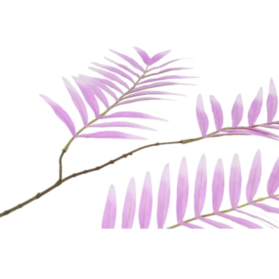 Daan branche artificielle en bois courbé feuille de palmier soie lilas 95 cm | 6 pièces