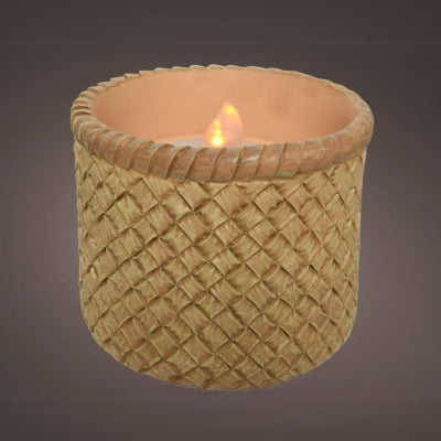 Bougie solaire LED effet flamme marron 10 x 8 cm | 12 pièces