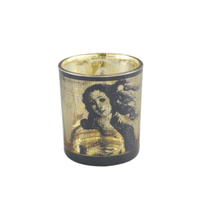 Ptmd photophore rido verre m noir 10 cm | 6 pièces