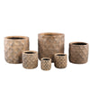 Ptmd pot de fleur melton xs marron 12 cm | 6 pièces