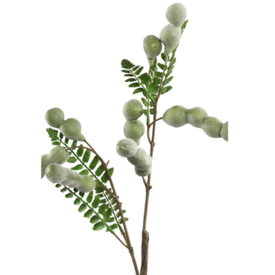 Ptmd Branche Artificielle Branche de Baies Vert 65 cm | 8 pièces