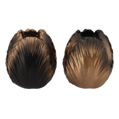 Vase Daan en bois courbé toulon or noir 10 cm 2 assortis | 12 pièces