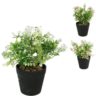 Plante artificielle en pot 18 cm 3 assortis | 12 pièces