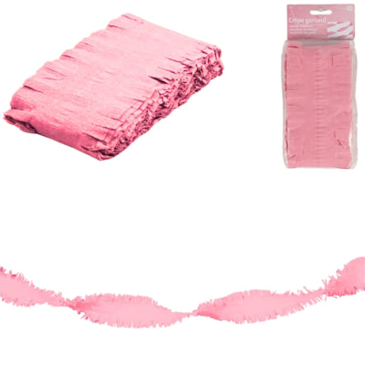 Folat guirlande torsadée papier crépon rose 6 mètres | 24 pièces