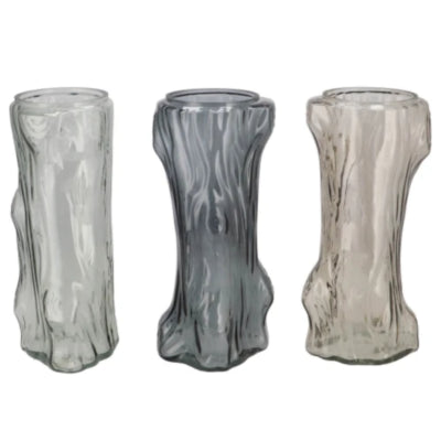Daan vase en bois courbé arbre gris 19 cm 3 assortis | 12 pièces