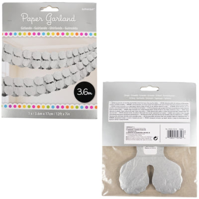 Amscan guirlande de fête en papier couleur argent 360 cm | 36 pièces