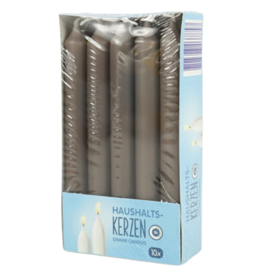 Bougies de dîner gris 2 x 16 cm 10 pièces | 8 pièces