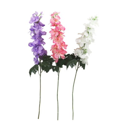 Fleur artificielle delphinium 77 cm 3 assortis | 48 pièces