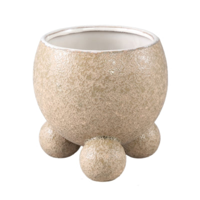 Ptmd pot de fleur malinda m crème 15 cm | 6 pièces