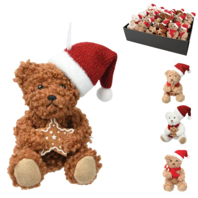 Pendentif Ngk Ours en peluche de Noël 10 cm 4 assortis | 36 pièces