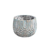 Ptmd pot de fleur rexin rond gris s 12 cm | 12 pièces