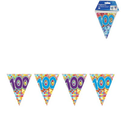 Folat mini ligne de drapeau 100 ans 3 mètres | 24 pièces