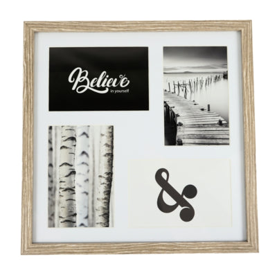 Cadre photo 4 passe-partout chêne 10 x 15 cm | 6 pièces