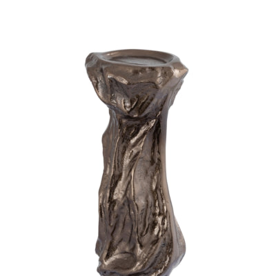Ptmd bougeoir fleur aluminium couleur bronze s 62 cm | 2 pièces