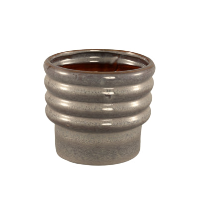 Ptmd pot de fleur melisa céramique xs taupe 11 cm | 12 pièces