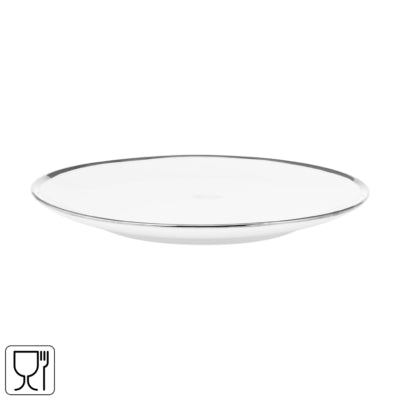 Assiette plate Vtwonen blanc argent 25,5 cm | 12 pièces