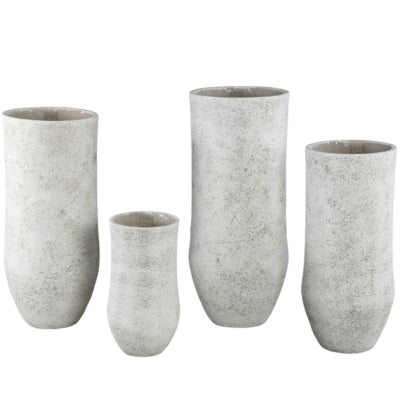 Ptmd pot de fleur dorin haut m blanc 45 cm | 2 pièces