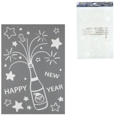 Autocollant de fenêtre bonne année 40 cm | 24 pièces